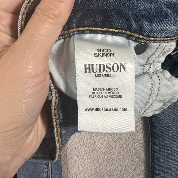 Hudson Nico Skinny Jeans Womens 26 Blue Distressed Raw Hem Stretch‎ Denim Ankle - Picture 5 of 10